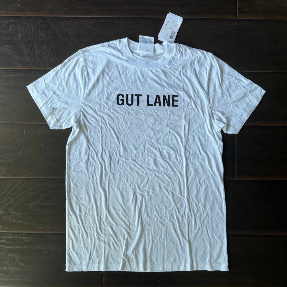 Helmut Lang -  White 'Gut Lane' T-Shirt